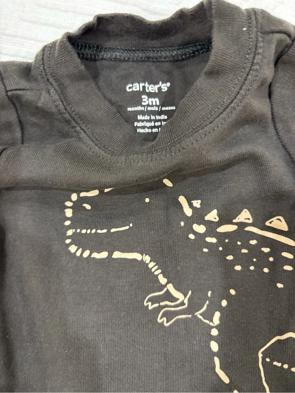 Carter’s Dinosaur Bodysuit & Dino Print Pants Set - Black & Tan